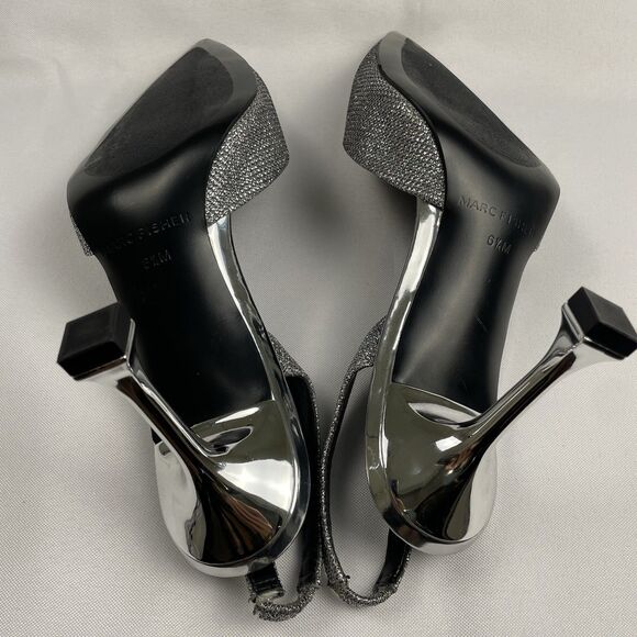 Marc Fisher Glittery 3/4 Pump Sling Back Pumps Silver-6.5M - Picture 5 of 7